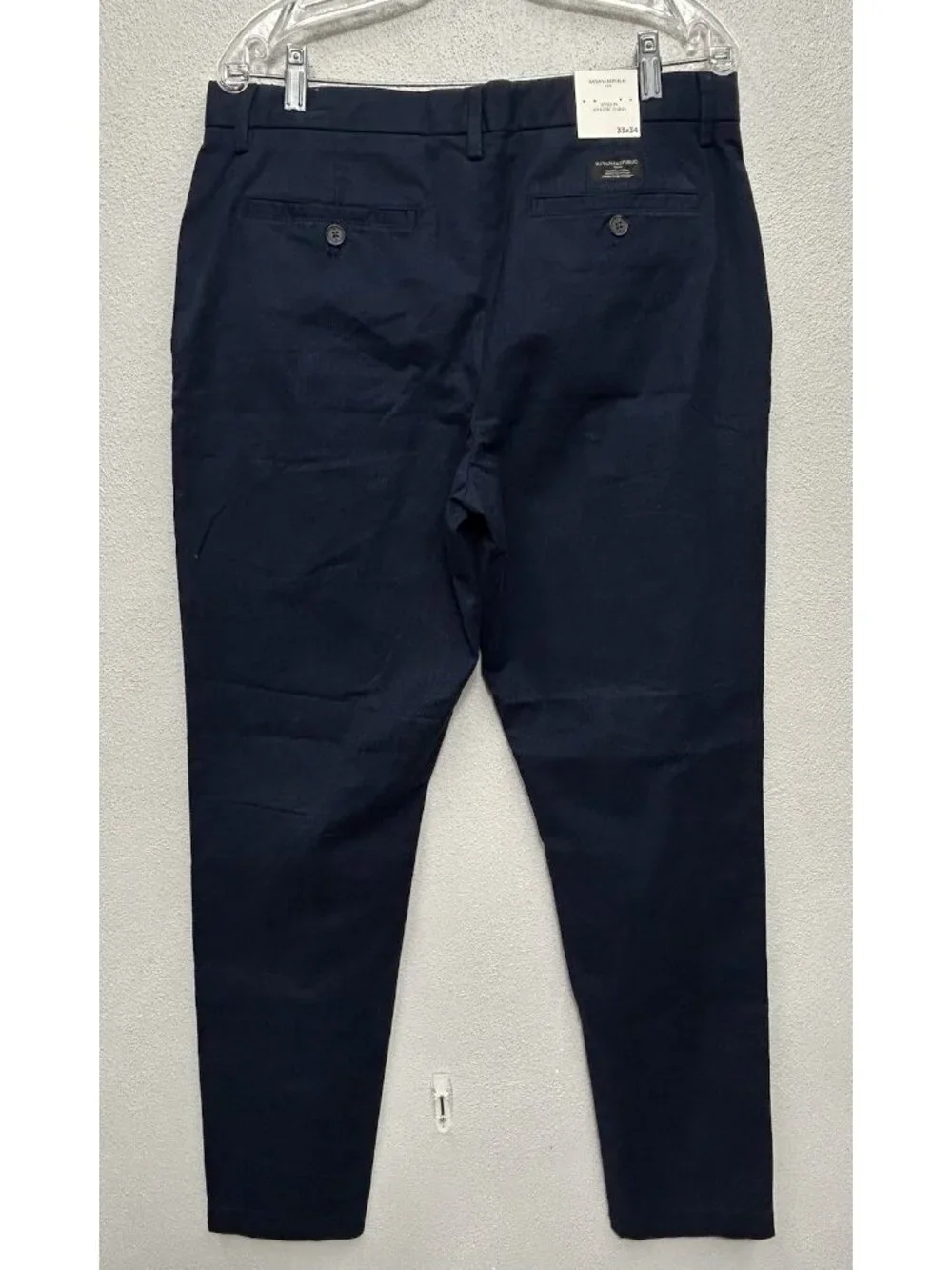 Banana Republic Lived-In Chino Athletic Fit Pants 33x34 Navy Blue (fits 34Wx33L)